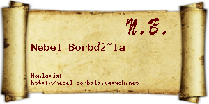 Nebel Borbála névjegykártya